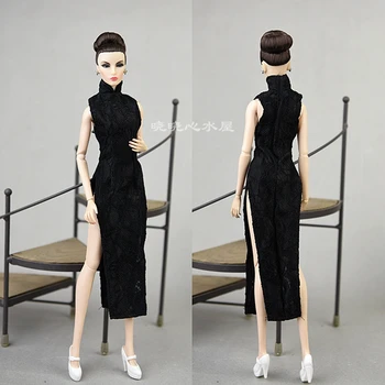 Черно чонсам /куклено рокля за кукли 30 см кукли барби kurhn solder Fr2 Xinyi кукла / Ancient custume Изображение 2