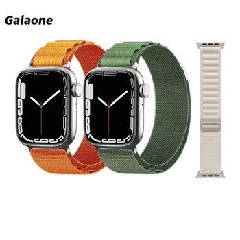 Найлонов ремък с линия За Apple Watch Band Ultra Series 8 7 6 SE 54321 Тъкани Гривна За iWatch Каишка с катарама на G-образна кука 49 мм