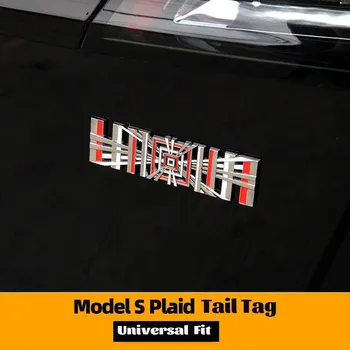 За Tesla, Модел S Карирани Икона Метална Хвостовая Етикет Емблемата на Етикети Лого КЛЕТЧАТАЯ Стикер За Tesla, Модел 3 2021 Y S X Аксесоари 2022 Изображение 2
