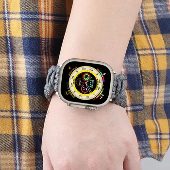 Найлонов Широка Каишка за Apple Watch Band Ultra 49 мм 45 мм 41 мм 44 мм 40 мм Гривна за Оцеляване на открито iWatch Серия SE 8 7 6 5 4 3 2 мм Изображение 2