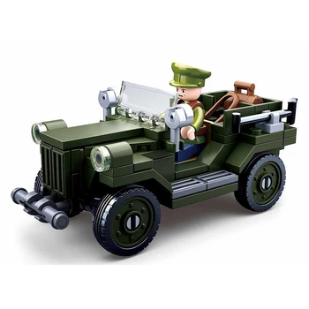 WW2 Военен Джип ГАЗ-67 Колата се Сдоби Войски Оръжие Строителни Блокове на Втората Световна война Армейските Фигурки Войски Тухли Класическа Детска играчка
