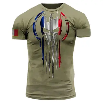 Лятна АРМИЯТА Тениска-Ветеран 2022, Мъжка Тениска на френски Войник, на Поле-Топ, тениски с 3D Принтом, Ветерани, Камуфлаж, Командоси, Свободни Camisetas