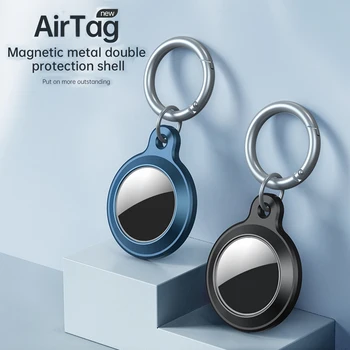 Метална Магнитен Капак За Apple AirTag Метален Калъф Протектор С брелком устойчив на удари Защита От Надраскване Защита От Падане Обвивка За AirTag
