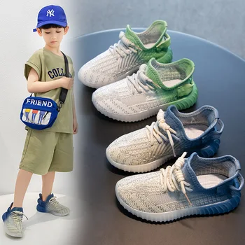 Дишащи тъкани маратонки за мъже, Унисекс, обувки за отдих, детски спортни обувки, детски гуменки за момичета, детски обувки, от 2 до 11 години Изображение 2