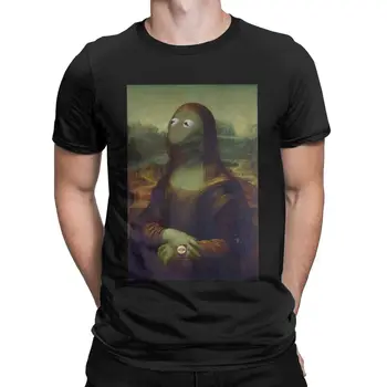 Тениска Mona Kermit Muppets, Мъжки Памучен Реколта Тениска С Кръгла Яка, Тениски 