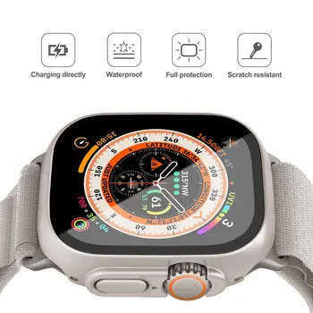 Стъкло + калъф За Apple Watch Ultra 49 мм каишка smartwatch PC Броня + Защитно фолио За Екрана е Закалено Покритие iwatch серия аксесоари за ремъците Изображение 2