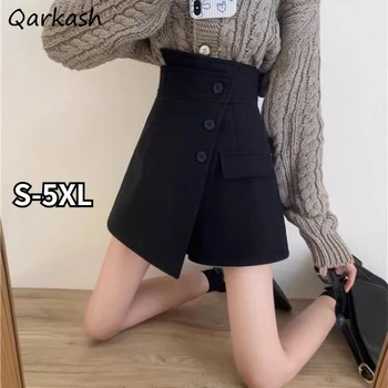 Къси панталони Женски S-5XL, Панталони Прост дизайн, Дамски Елегантни Асиметрични Стилни в корейски стил, Шик Модни Популярните Модни Универсални