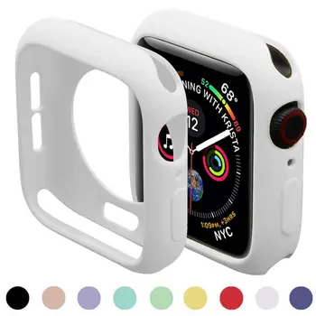 Силиконов калъф за Apple Watch 4, 5, 6, 42 мм, 38 мм и защитно покритие за iWatch серия 5, 6, SE, 44 мм, 40 мм