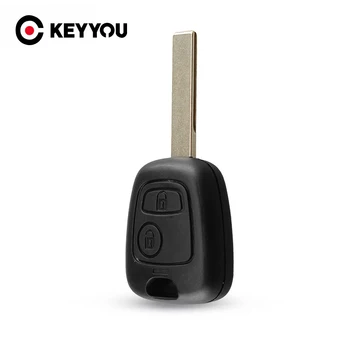 KEYYOU 2 Бутона Подмяна на Ключа на Автомобила Калъф във формата на Миди Заготовки с Пазом За Citroen C2 C3 C4 C6