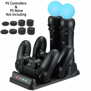За Playstation 4 PS4 Slim Pro PS VR PS Move Контролери за Движение 4 в 1 Зарядно Устройство, USB зарядно устройство ще захранване на Зарядно устройство Поставка За Съхранение на Зареждане