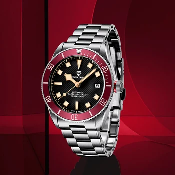 2022 Нов ДИЗАЙН на PAGANI BB58 Червени Мъжки Механични Часовници са Най-добрата Марка на Луксозни Автоматични Часовници за мъже NH35A Класически ретро часовници