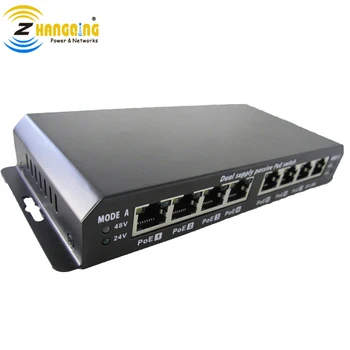 7 + 1 порт на 100 Мб/с PoE Комутатор с двоен отвор dc Led Ethernet IP камери, точка за достъп, VOIP-телефон