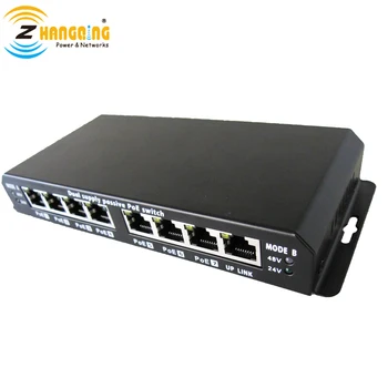 7 + 1 порт на 100 Мб/с PoE Комутатор с двоен отвор dc Led Ethernet IP камери, точка за достъп, VOIP-телефон Изображение 2
