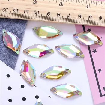 2 Размер на Лист Смола Шият Планински Кристал Crystal AB сребро flatback шевни камъни и кристали за Чанти с кристали Изображение 2