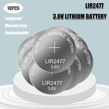 Нов 10ШТ LIR2477 3,6 НА Акумулаторна Бутон на Батерия Литиеви Батерии за Електронни Часа, Калкулатор, Везни