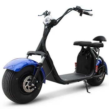 Електрически Мотоциклет Citycoco Максимална Скорост на 53 км/ч 3000 W Мощен Мотор 60V20AH 18 Инча Дебели гуми Две Колела За Възрастни Електрически Скутер Изображение 2