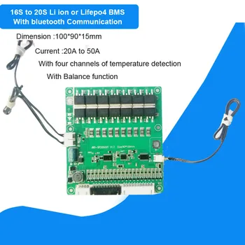 16S 17S 18S 19S 20S smart Bluetooth BMS за 48 60 В Lifepo4 и 72 В литийионный батерия с UART Връзка Изображение 2