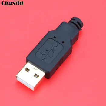 Cltgxdd 1 БР. Направи си САМ Конектор USB 2.0 Plug A Тип Мъжки 4 Пинов Адаптер В Събирането Тип Спойка на Черно За Свързване на Данни Изображение 2