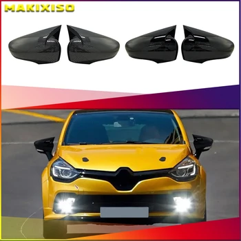За Renault Clio MK4 за 4-2 бр ABS пластмаса крило на прилеп огледално калъфи калъф за огледала за обратно виждане лъскаво черен автомобилни аксесоари