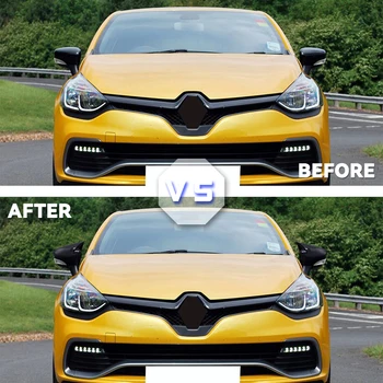 За Renault Clio MK4 за 4-2 бр ABS пластмаса крило на прилеп огледално калъфи калъф за огледала за обратно виждане лъскаво черен автомобилни аксесоари Изображение 2