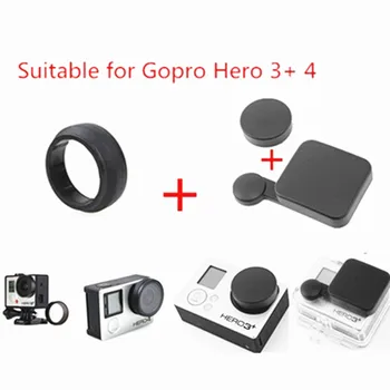 Защитна Капачка за обектива + Водоустойчив Калъф за корпуса + UV-Огледално Закрепване на Обектива, За Gopro Hero 4 3 + Камера