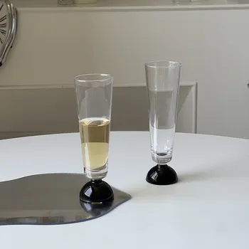 Ретро Кристални Чаши за Шампанско Флейта Ръчно изработени Декор Винена Чаша за Бренди Коктейл Колинс Прозрачна Сватба Парти Пиенето на Чаша