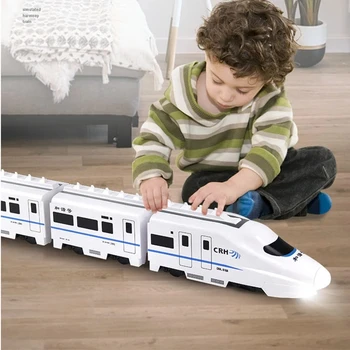 Електрически Универсален Влак Harmony, Играчки Без Дистанционно Управление Имитация на Високоскоростната железопътна, Модел на Автомобила, Подарък за Момчета