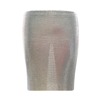 ВАШИЯТ огъване издатини Сребристи метални пайети облегающая къса пола секси дамски празнична парти метална мини-полата