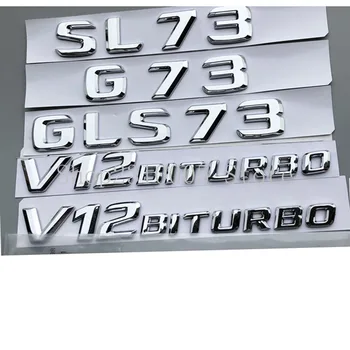 2013 Стари Плоски Букви, Цифри ABS Емблемата на Mercedes Benz AMG G73 S73 SL73 GLS73 V12 Bitrubo Багажника на Автомобила Табела С Логото на Стикер