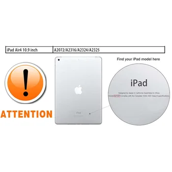 Калъф за таблет Apple iPad Air 4 2020 10,9 См, устойчива на Падане, с Шарките на Хартата, Кожена Поставка, флип-надолу Корица-Фолио, Калъф + Стилус Изображение 2