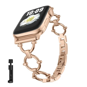 Бижутериен каишка-верига За Apple watch band 8 Ultra 49 мм Meatal band за iwatch 7 6 se 5 4 3 41 мм, 45 мм, 38 мм и 40 мм Гривна correa