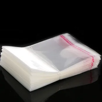 100-200 бр прозрачна пластмасова торбичка с цип OPP, подарък пакет за бижута, антипригарный пакет бисквити, бонбони, Найлонова торбичка, уплътнителен джоб Изображение 2