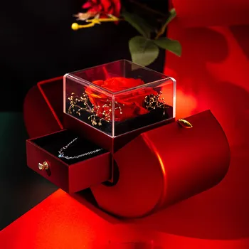 Нов Експлозивен Коледен Подарък Кутия Ябълки Бижута Роза Цвете Калъф Приятелка На Рожден Ден На Св. Валентин Изображение 2
