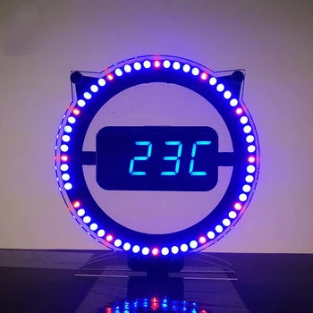 Направи си сам иновативен Набор от Котешки аларми Night Light Clock Електронното Образование DIY Kit Набор от Цифрови Тръби Червен Зелен Син