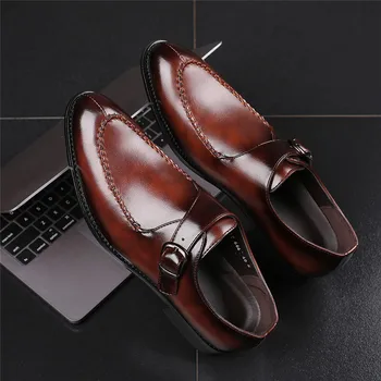 Yomior/ Нови Модни Италиански мъжки Модел кожени Обувки с остри пръсти, Официални Ежедневни бизнес вечерни сватбени Лоферы, Oxfords, Големи Размери