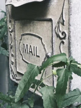 Открит метална пощенска кутия за съхранение на съобщения, оставляющих съобщение, ще красят вашия дом и офис ретро-селска пощенска кутия Изображение 2