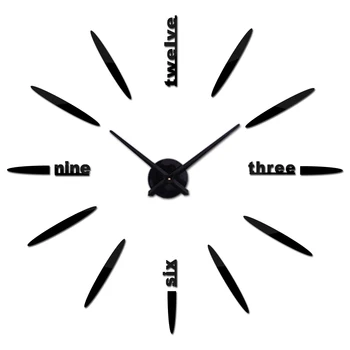3 размери стенни часовници reloj de pared кварцов часовник кратко сам часовници хол големи декоративни стикери безшумни стенни часовници модерни Изображение 2