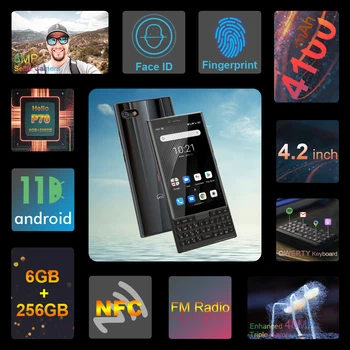 Глобалната версия на Unihertz ТИТАН SLIM 6 GB 256 GB Android Смартфон 11 Qwerty Клавиатура за Мобилен телефон 48MP NFC 4100 mah 4G Мобилен телефон Изображение 2