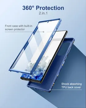Мрамор калъф SURITCH за Samsung Galaxy S22 Plus Ultra С Вградена Защита на екрана, устойчив на удари Здрав Броня за S21 FE Изображение 2