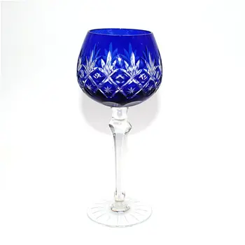 Японски стъклен нож за вино, чаши с високо стъбло ръчно изработени синьо, лилаво ретро занаят домакински декоративен подарък Изображение 2