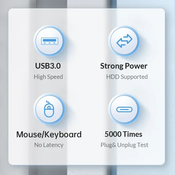 ORICO USB 3.0 Тип C HUB Многопортовый 3 Порта 5 Gbit/с Високоскоростен Мини Ивица на Преносим OTG Адаптер За КОМПЮТРИ и Компютърни Аксесоари Изображение 2