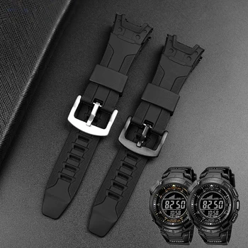 Висококачествен гумен ремък За Casio PRG-110Y/PRW-1300Y, черен каишка за часовник от смола, Аксесоари, Силиконови Каишки за часовник PROTREK, 26 мм Изображение 2