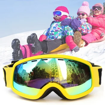 Открит Двоен Слой UV400 Фарове за Детски Ски Очила Детски Ски Очила Снежните Спортни Очила За Момичета И Момчета Очила За каране на Сноуборд