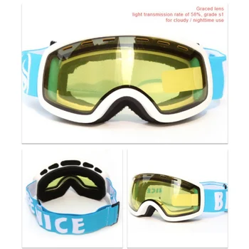 Открит Двоен Слой UV400 Фарове за Детски Ски Очила Детски Ски Очила Снежните Спортни Очила За Момичета И Момчета Очила За каране на Сноуборд Изображение 2