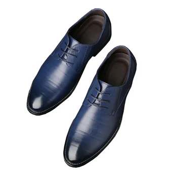 Висококачествени мъжки кожени обувки, бизнес офис модела обувки, пролетно-есенна универсална ежедневни обувки За Мъже, обувки за големия размера38-48 Изображение 2