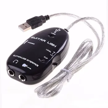 USB Китара Кабел Интерфейс Аудиосвязи Адаптер за Музика USB Китара Кабел Запис Компютърен Усилвател Кабел Аксесоари за Плейъри