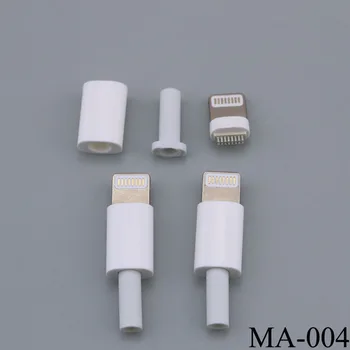 1 Комплект само Micro USB Type-C Заваряване Тип Мъжки, 8-пинов Штекерный конектор с Пластмасов капак, бял/черен за iphone 5 5 6 6s plus 7 7 plus Изображение 2