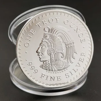 1БР 40*3 мм и Мексикански Монети от Една Трой Унция 999 Фино Сребро Копие на Американската Медал Възпоменателни монети с колекционерска стойност