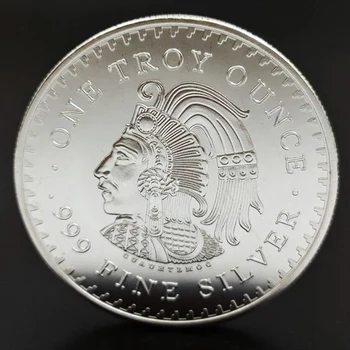 1БР 40*3 мм и Мексикански Монети от Една Трой Унция 999 Фино Сребро Копие на Американската Медал Възпоменателни монети с колекционерска стойност Изображение 2