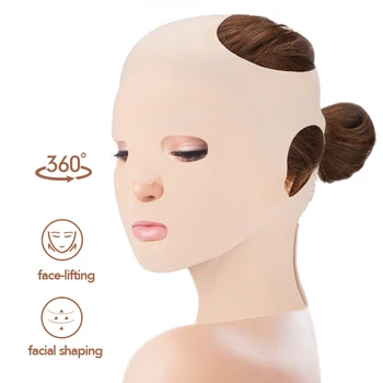 Бандаж За Лице Лифтинг 3D многократна употреба Дишащи Против Бръчки Еластичен Бандаж За Отслабване V Shaper Пълна Маска За Сън Красотата на една Жена Изображение 2